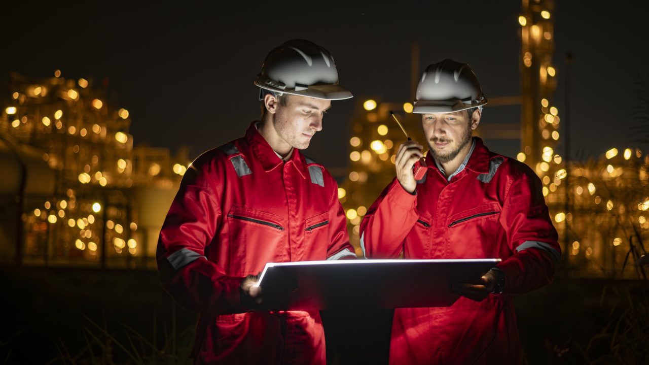 OptiSolutions engineers on site at night